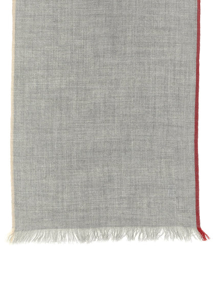 Brunello Cucinelli Gray Virgin Wool and Silk Scarf