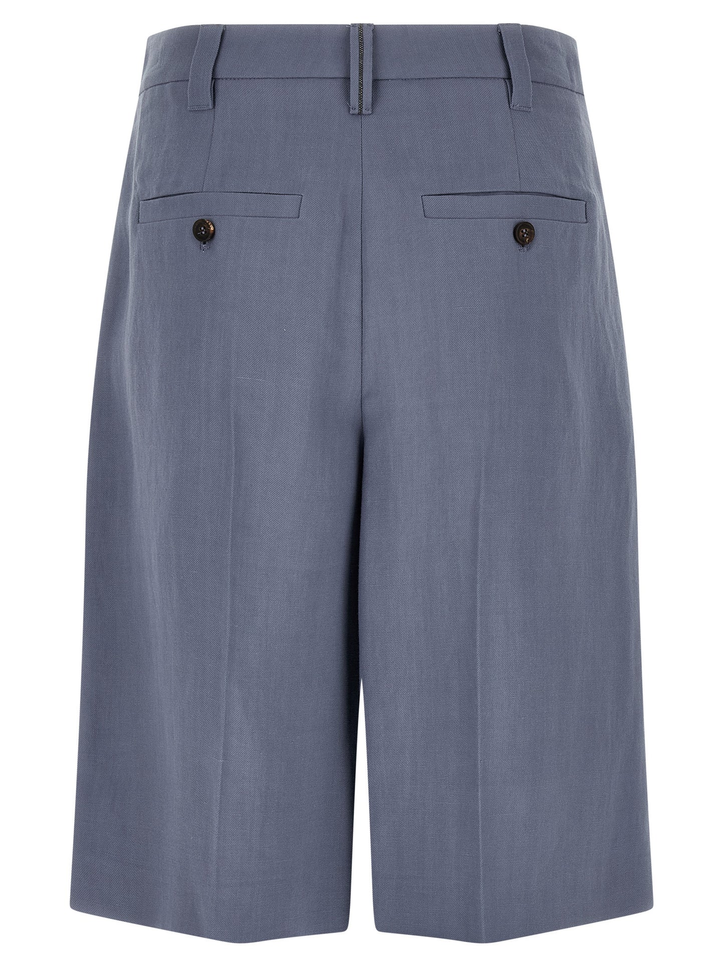 Brunello Cucinelli Blue Viscose Linen Bermuda Shorts IT38 IT40