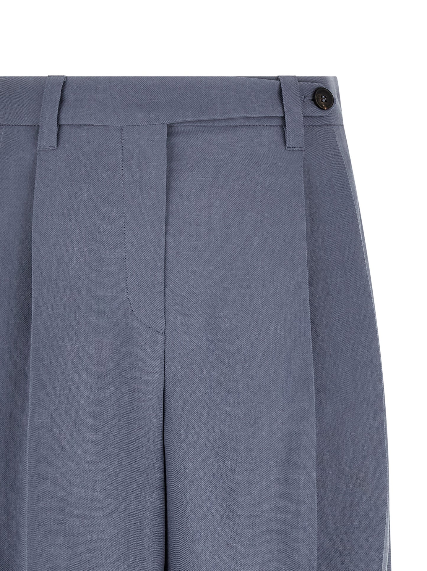 Brunello Cucinelli Blue Viscose Linen Bermuda Shorts IT38 IT40