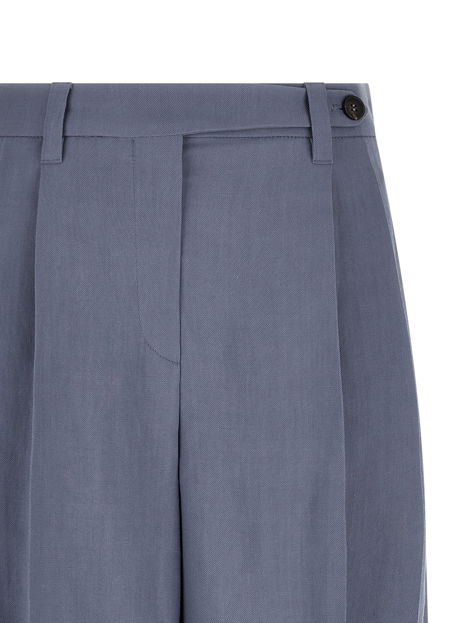 Brunello Cucinelli Blue Viscose Linen Bermuda Shorts IT38 IT40