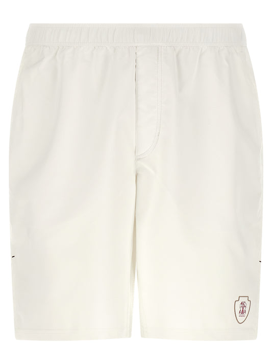 Brunello Cucinelli White Polyester Bermuda Shorts - XXL