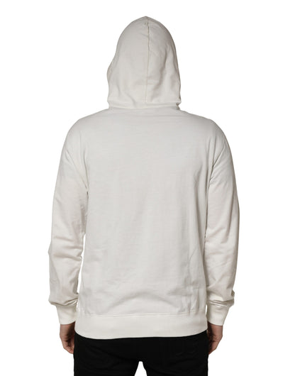 Dolce & Gabbana White Cotton Hooded Sweatshirt Sweater