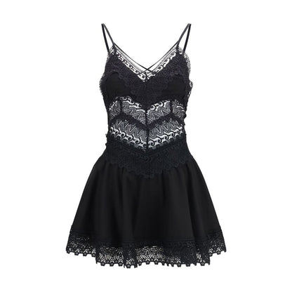 Charo Ruiz Black Cotton Casual Dress