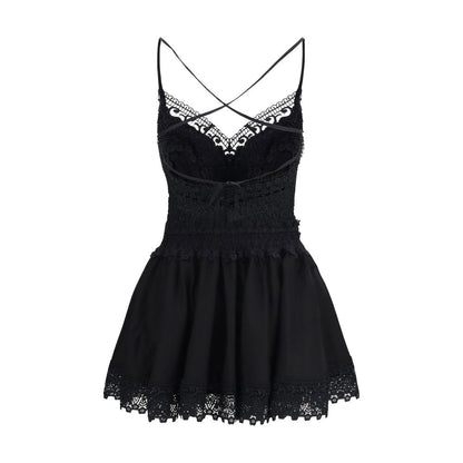 Charo Ruiz Black Cotton Casual Dress