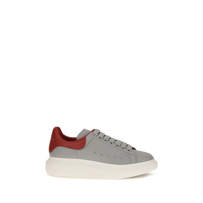 Alexander McQueen Grey & Red Leather Oversized Platform Sneakers