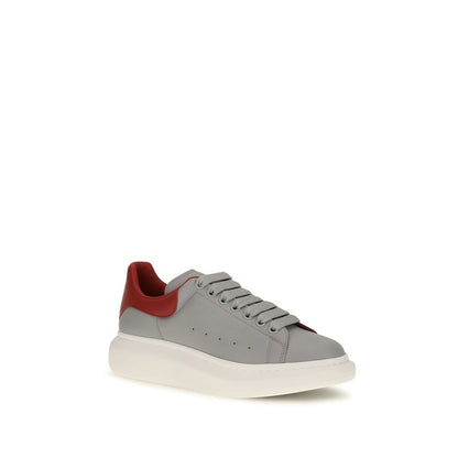 Alexander McQueen Grey & Red Leather Oversized Platform Sneakers