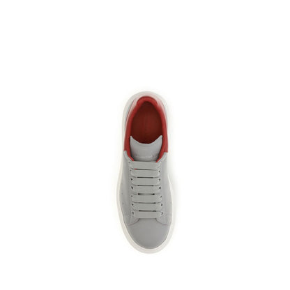 Alexander McQueen Grey & Red Leather Oversized Platform Sneakers