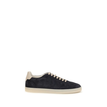 Brunello Cucinelli Brown Calf Suede Leather Low Top Sneakers