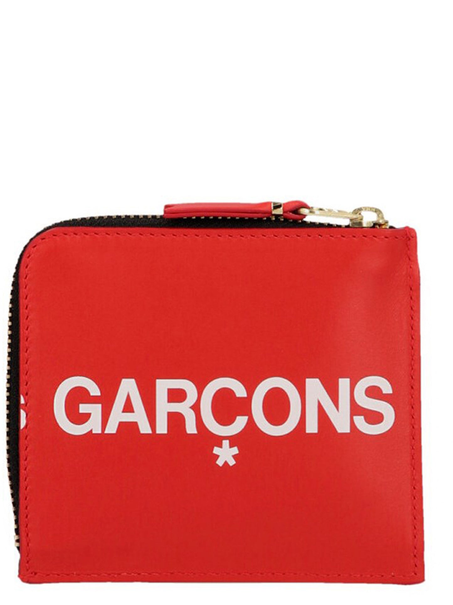 Comme des Garçons Huge Logo Multicolor Cowhide Cardholder - Red