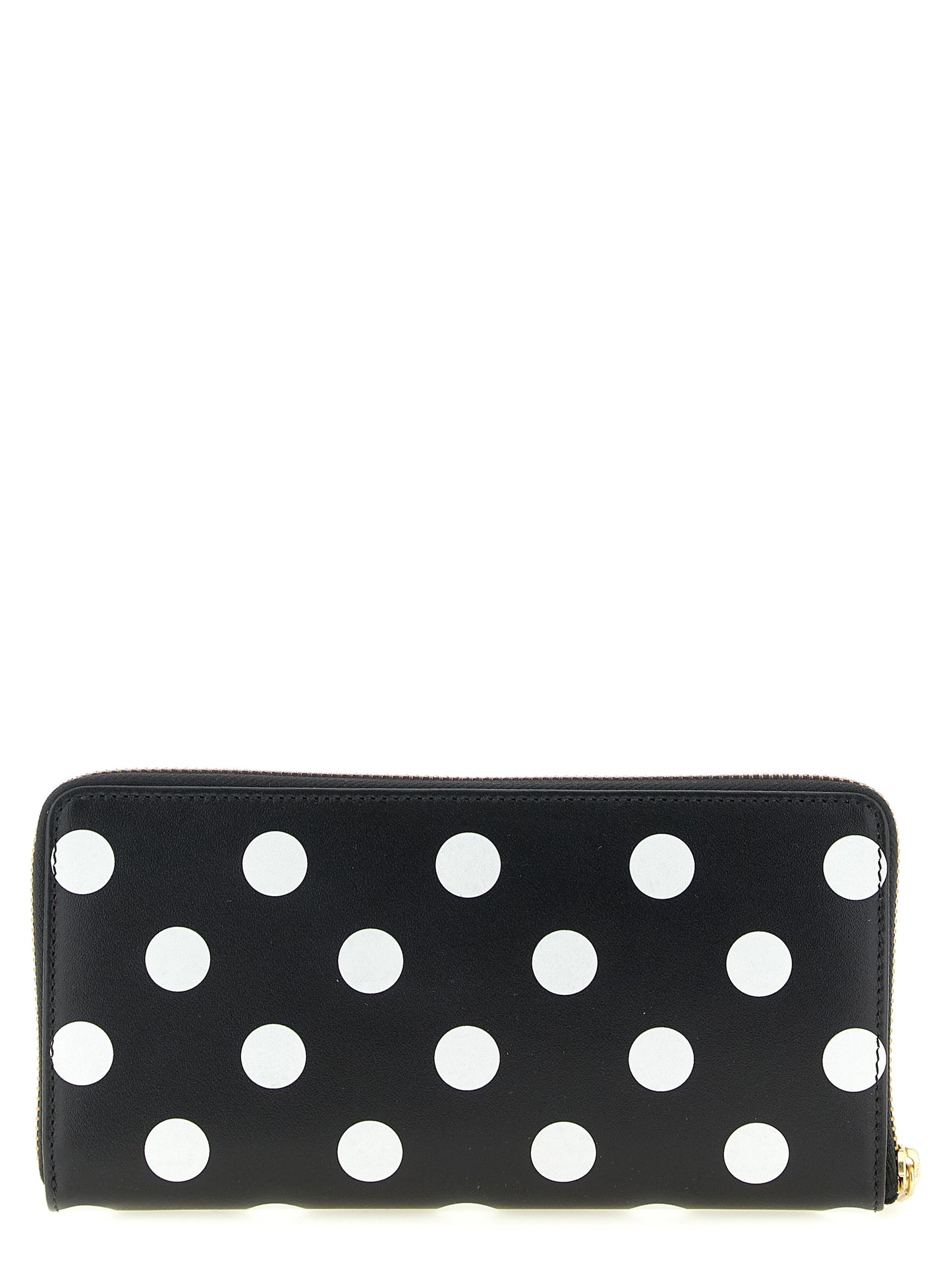 Comme Des Garçons Bicolor Calfskin Wallet in Black and White Polka Dots