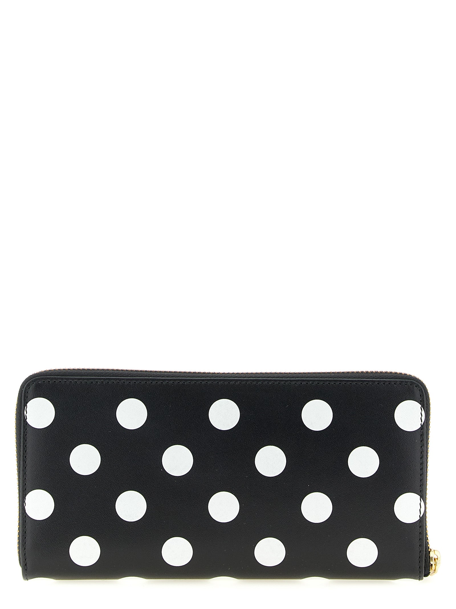 Comme Des Garçons Bicolor Calfskin Wallet in Black and White Polka Dots
