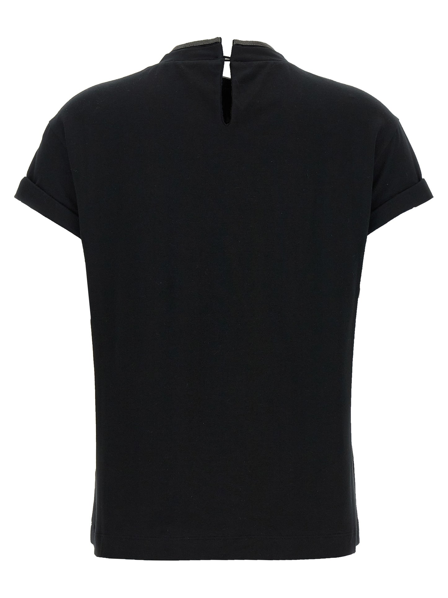 Brunello Cucinelli Black Cotton T-Shirt