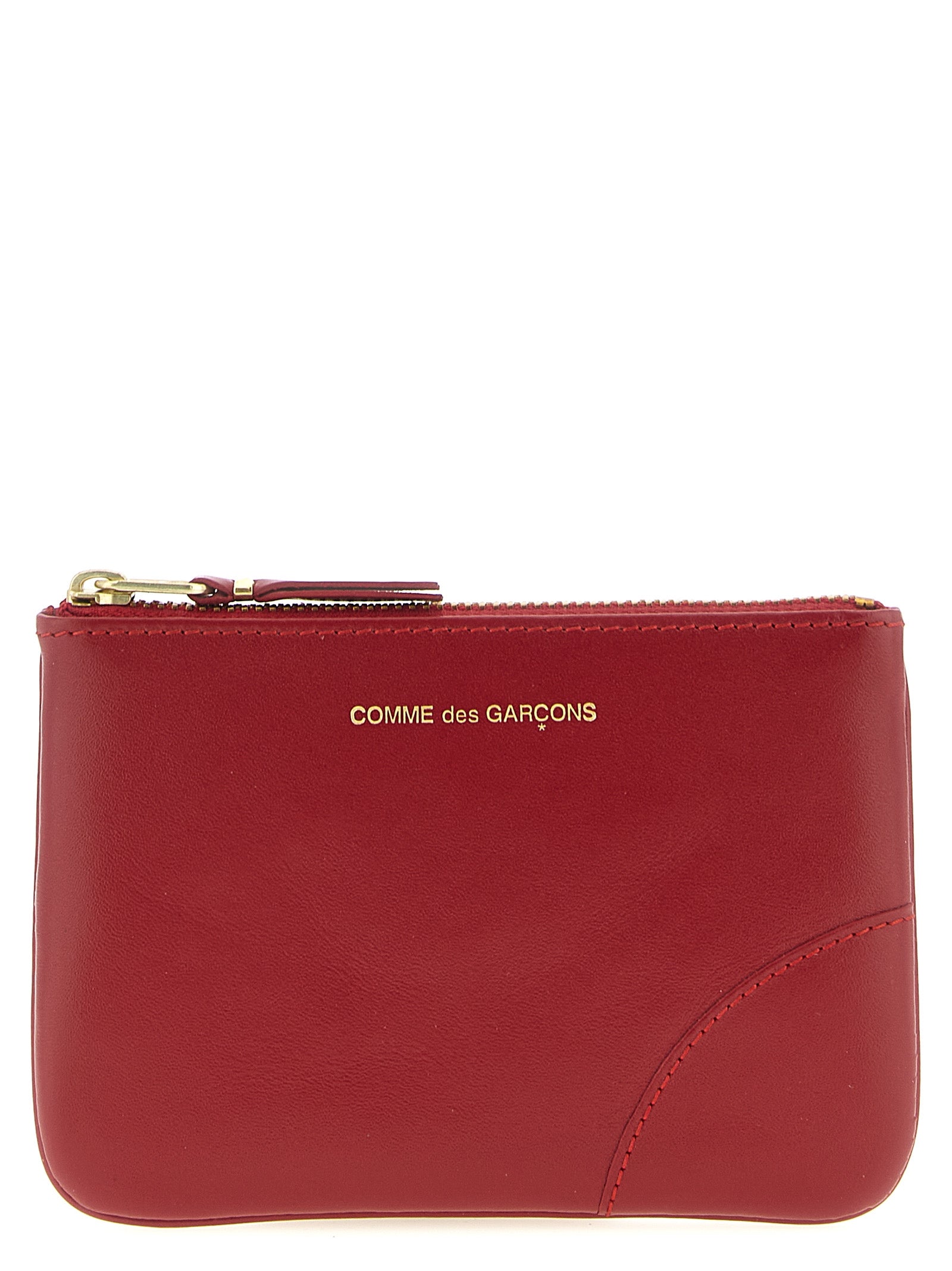 Comme des Garçons Multicolor Calfskin Cardholder in Red