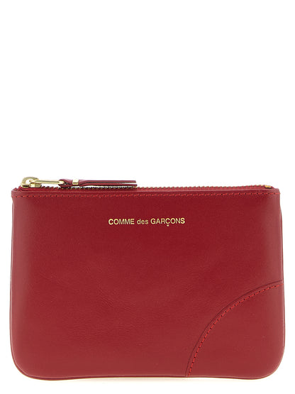 Comme des Garçons Multicolor Calfskin Cardholder in Red