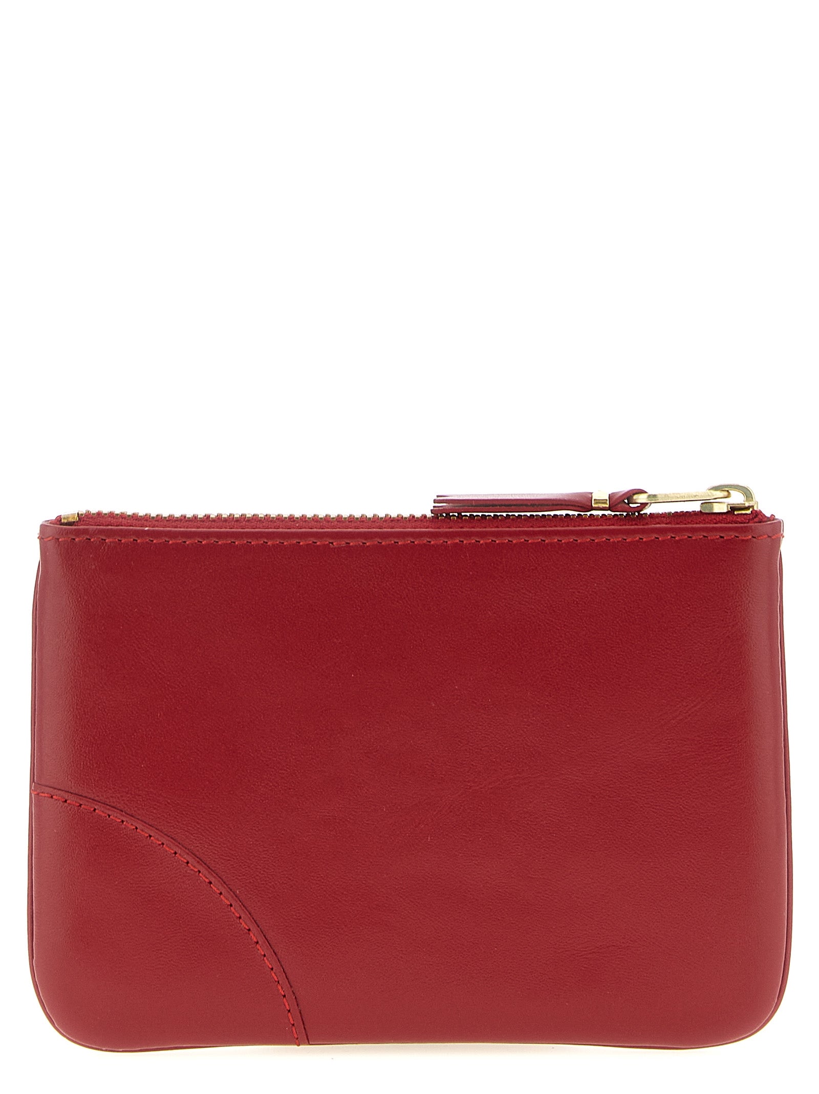 Comme des Garçons Multicolor Calfskin Cardholder in Red