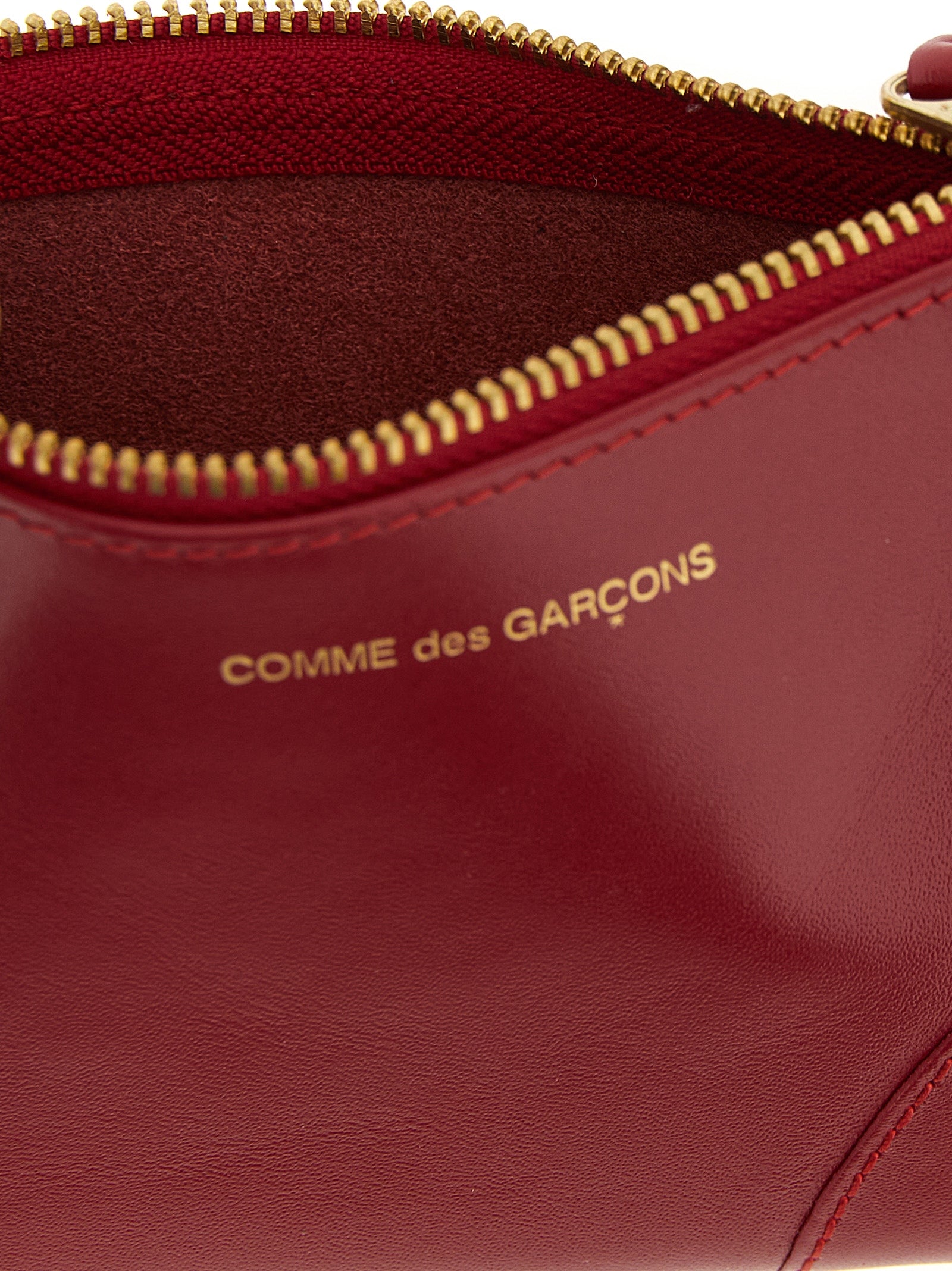 Comme des Garçons Multicolor Calfskin Cardholder in Red