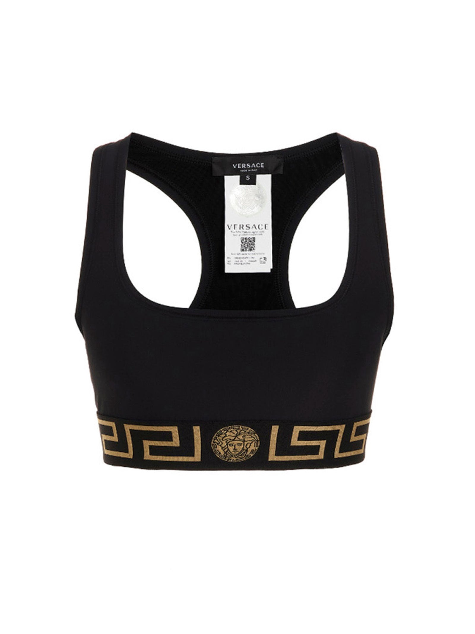 Versace Black Polyamide Medusa Sport Bra