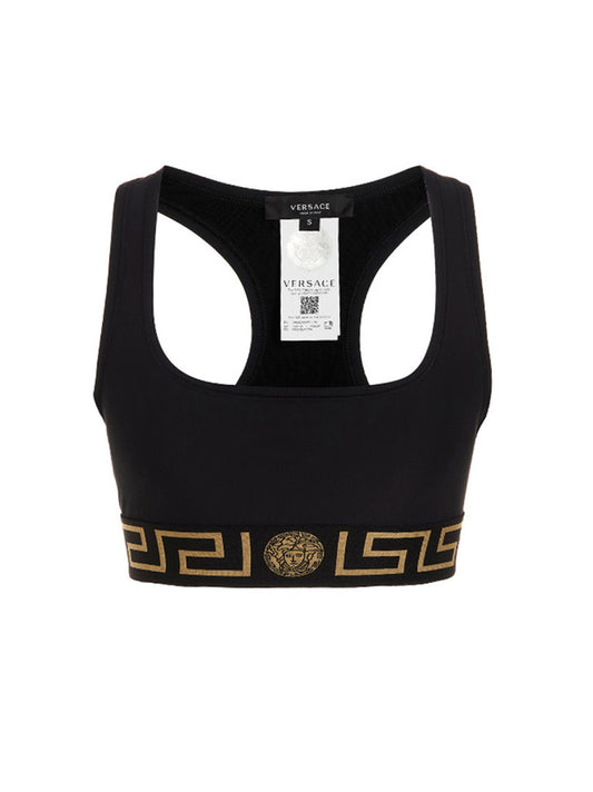 Versace Black Polyamide Medusa Sport Bra
