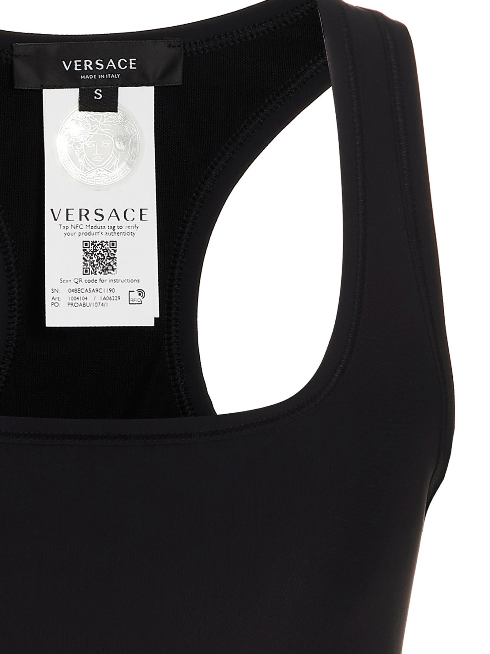 Versace Black Polyamide Medusa Sport Bra