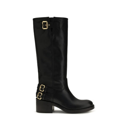 Chloé Black Calf Leather Dakota Knee-High Boots