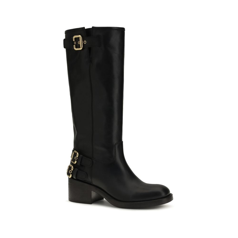 Chloé Black Calf Leather Dakota Knee-High Boots