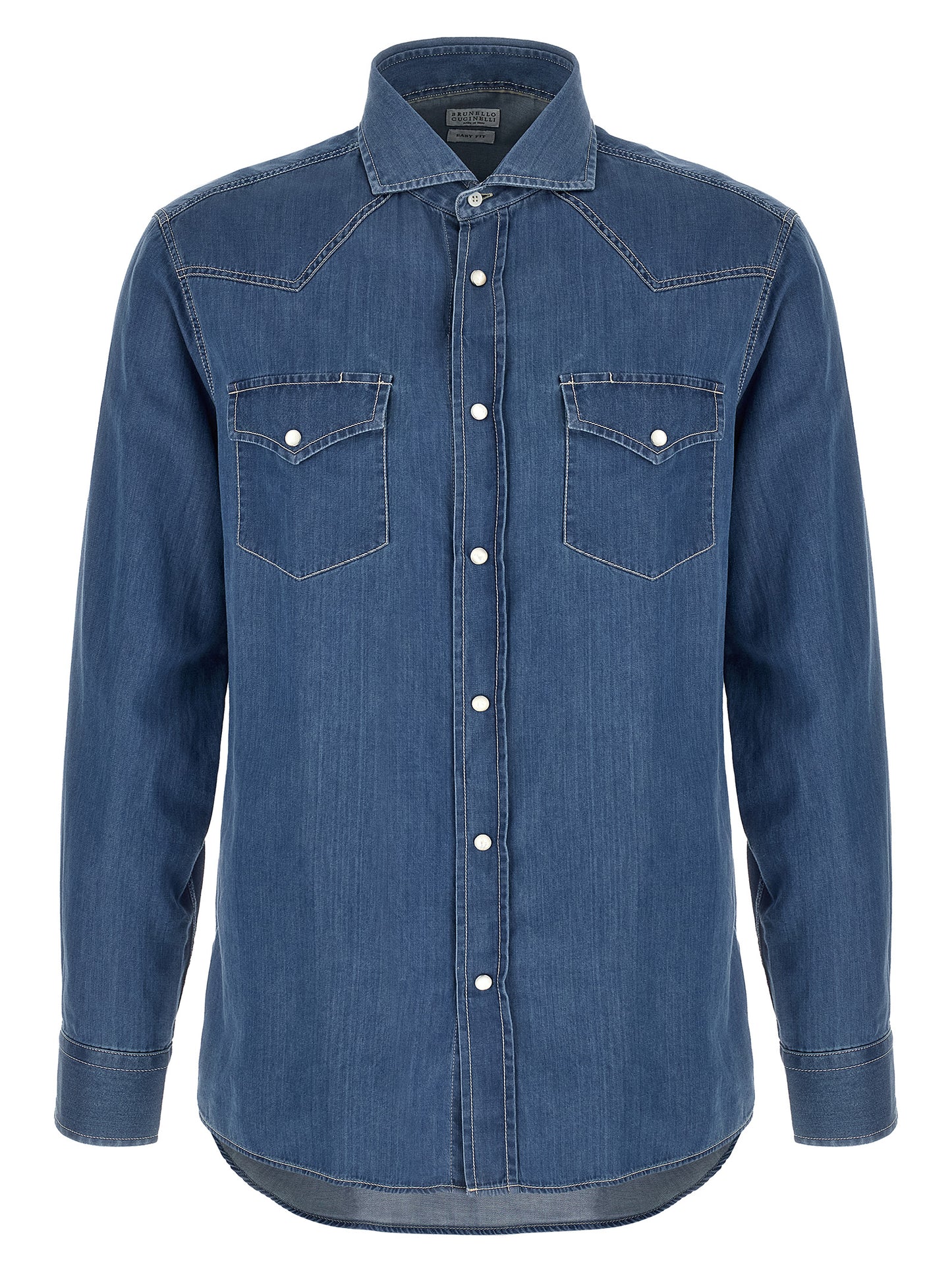 Brunello Cucinelli Blue Cotton Blouse