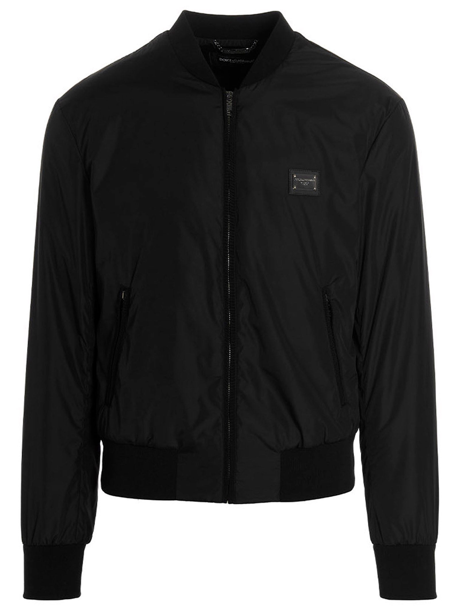 Dolce & Gabbana Black Polyamide Bomber Jacket