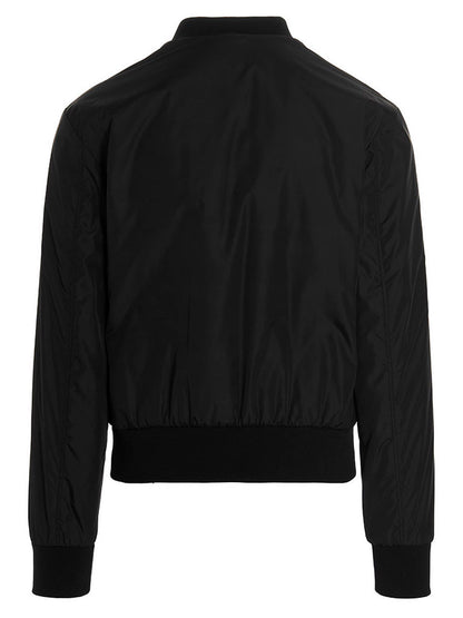 Dolce & Gabbana Black Polyamide Bomber Jacket