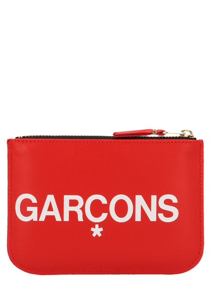Comme Des Garçons Multicolor Calfskin Cardholder in Red