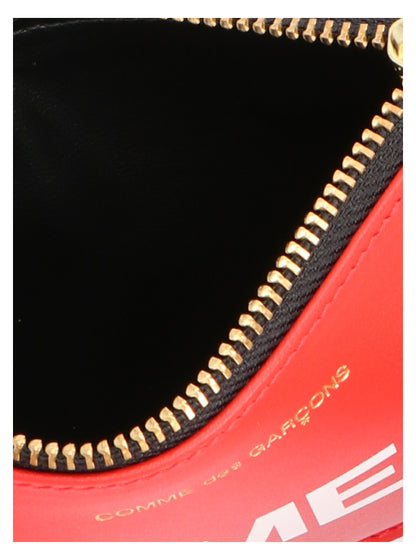 Comme Des Garçons Multicolor Calfskin Cardholder in Red