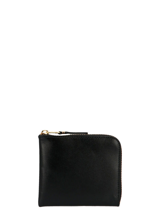 Comme des Garçons Black Calfskin Zip-Around Wallet