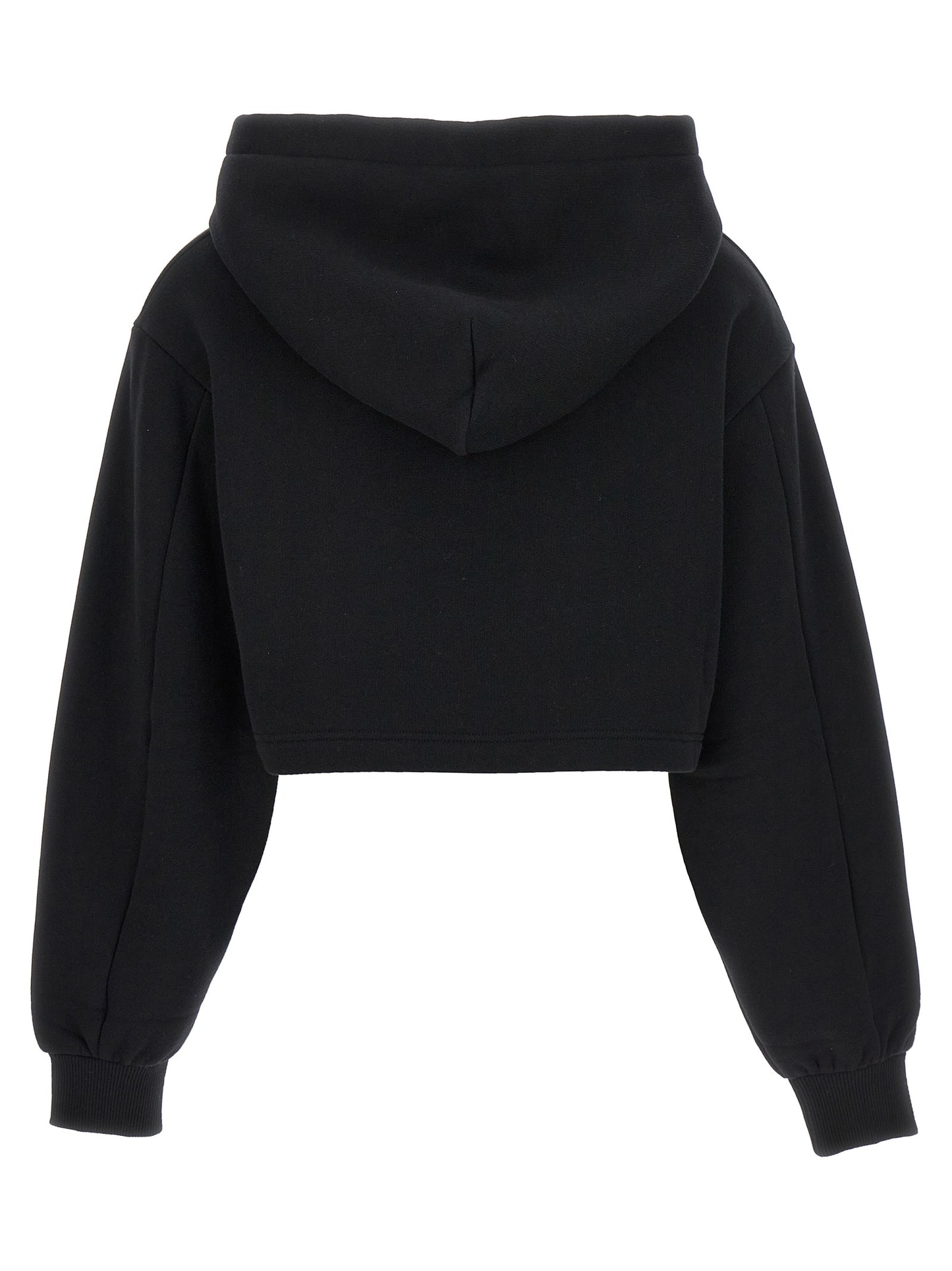 Dolce & Gabbana Black Cotton Cropped Hoodie