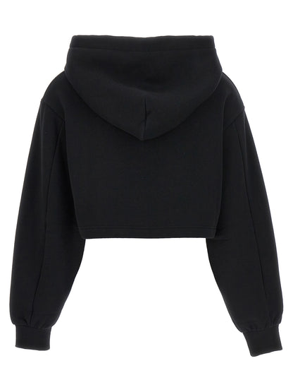 Dolce & Gabbana Black Cotton Cropped Hoodie