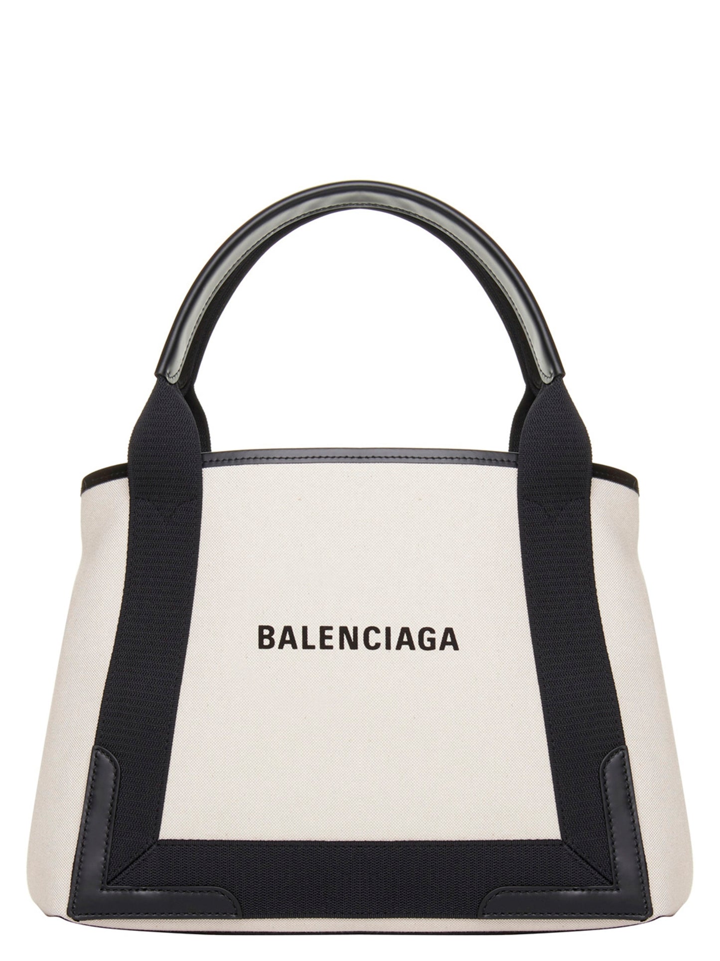 Balenciaga Small ‘Navy Cabas’ Bicolor Canvas Tote Bag