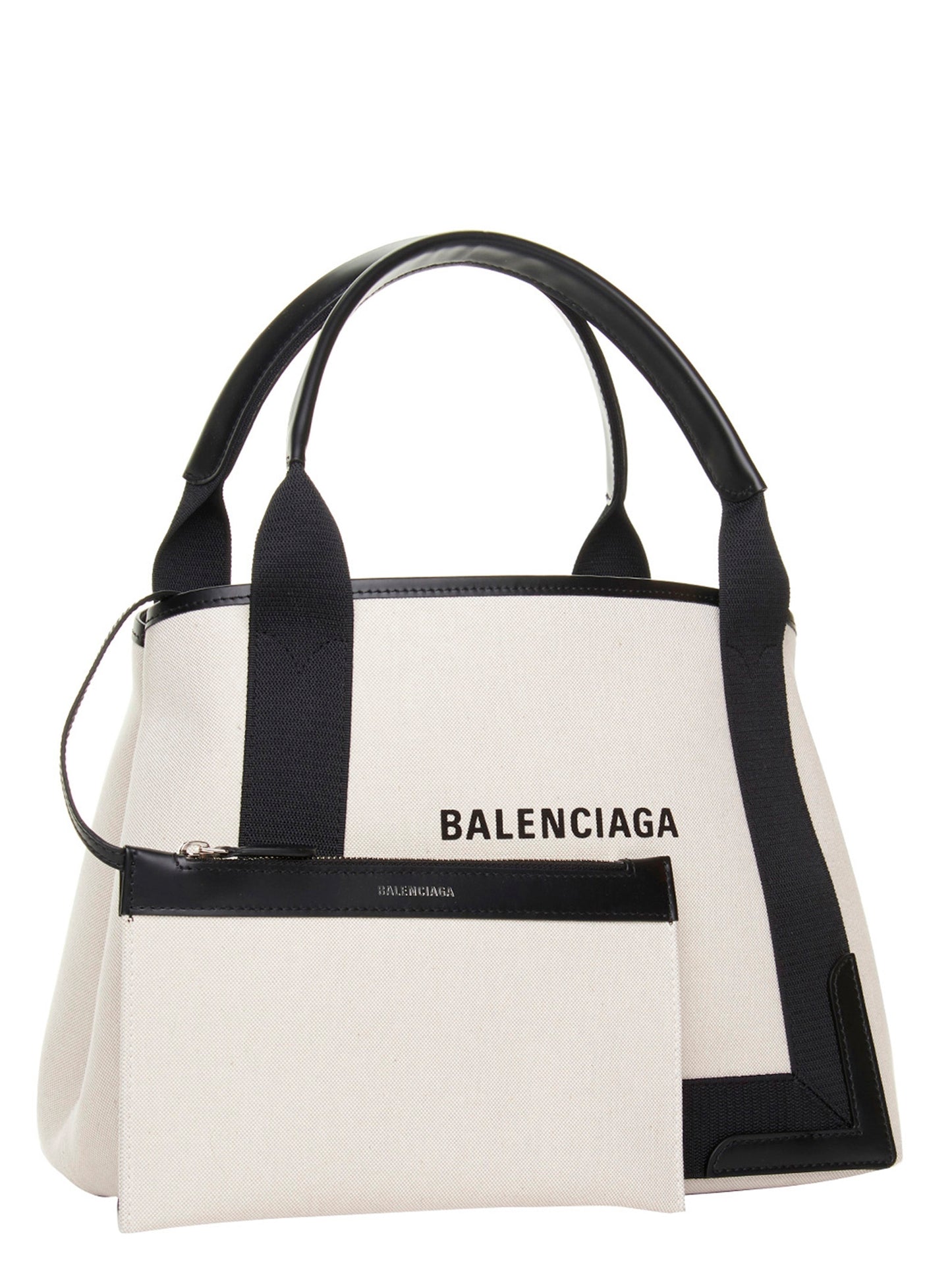 Balenciaga Small ‘Navy Cabas’ Bicolor Canvas Tote Bag