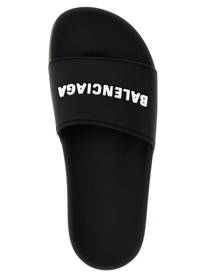 Balenciaga Bicolor Plastic Slides - White/Black, EU40/US10