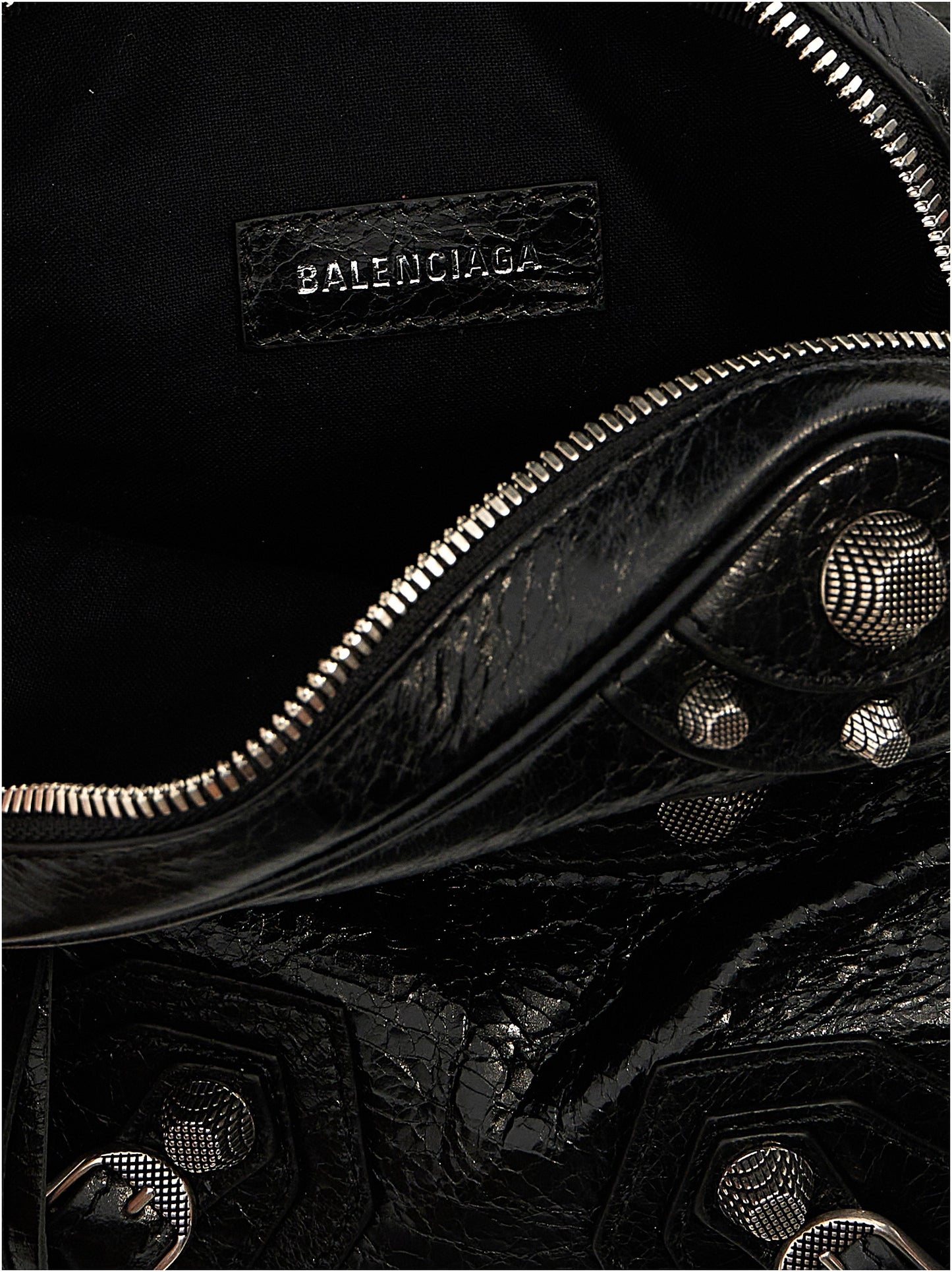 Balenciaga Le Cagole Men Black Lamb Leather Crossbody Bag