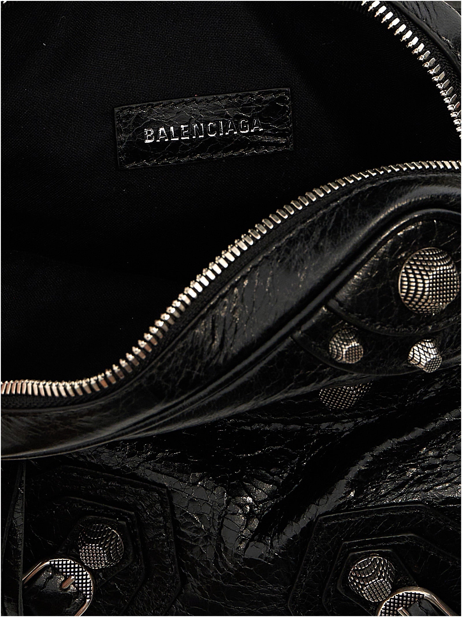 Balenciaga Le Cagole Men Black Lamb Leather Crossbody Bag