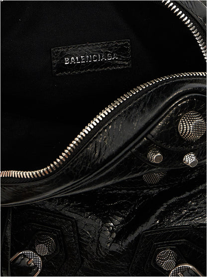 Balenciaga Le Cagole Men Black Lamb Leather Crossbody Bag