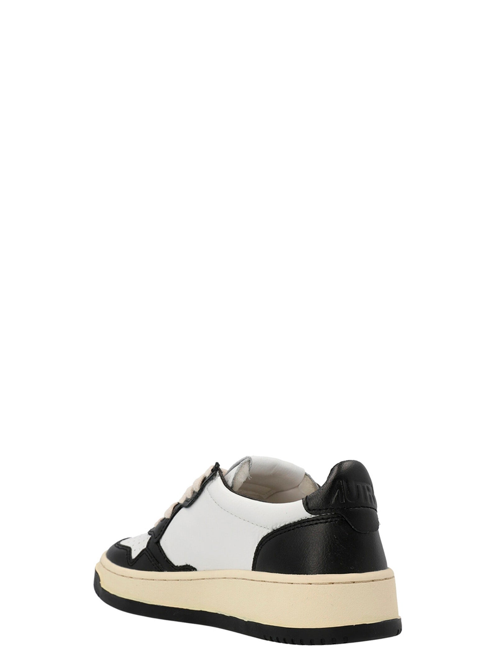 Autry Bicolor Cowhide Low Top Sneakers - White/Black, EU35/US5