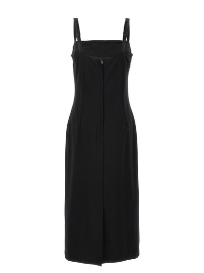 Dolce & Gabbana Black Viscose Midi Dress