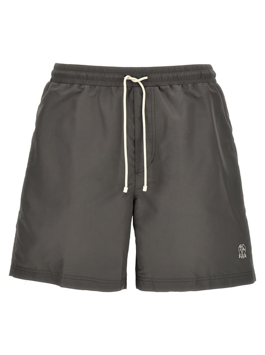Brunello Cucinelli Gray Polyester Shorts - 3XL