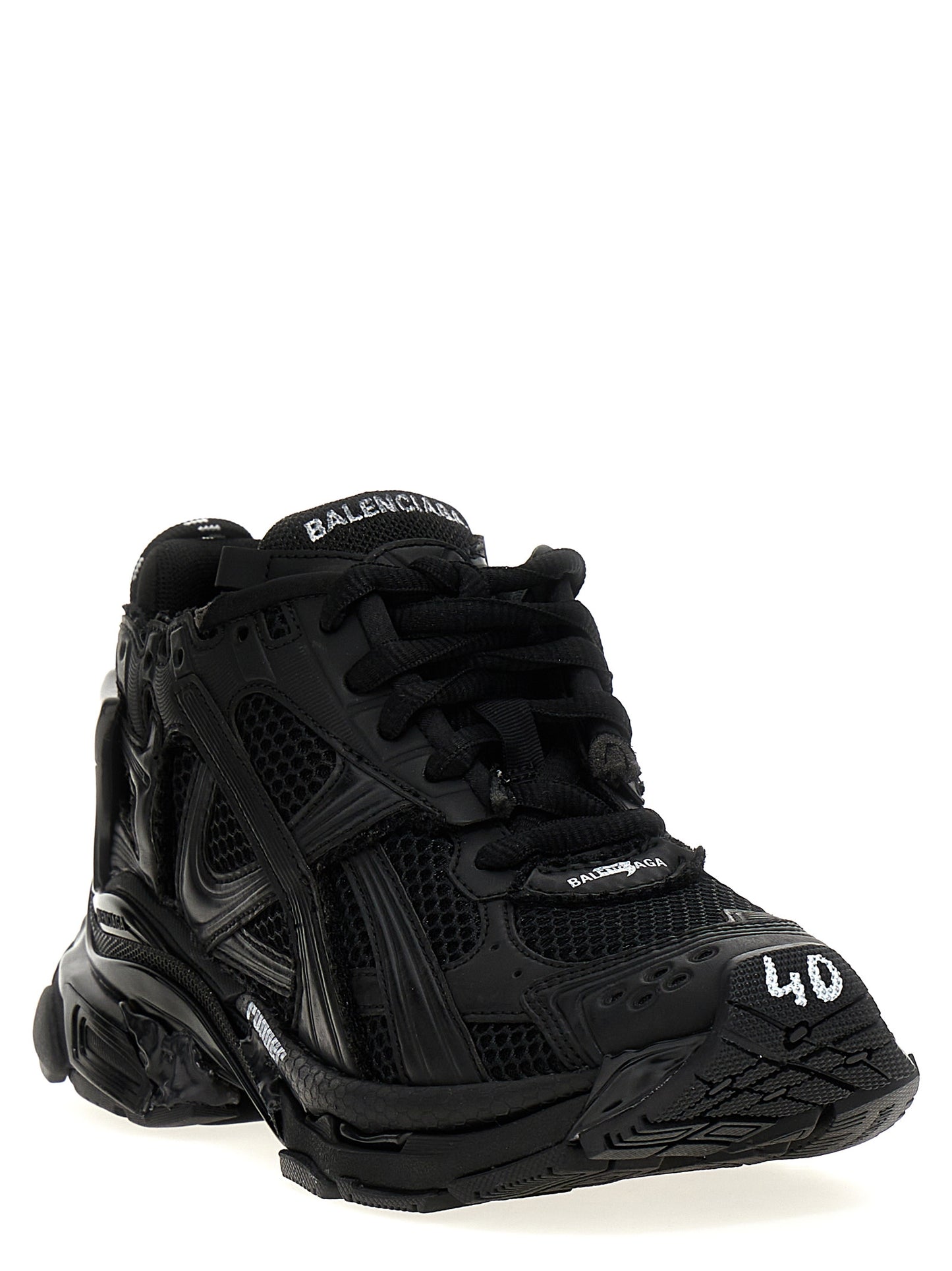 Balenciaga Runner Gradient Black Polyester Athletic Sneakers
