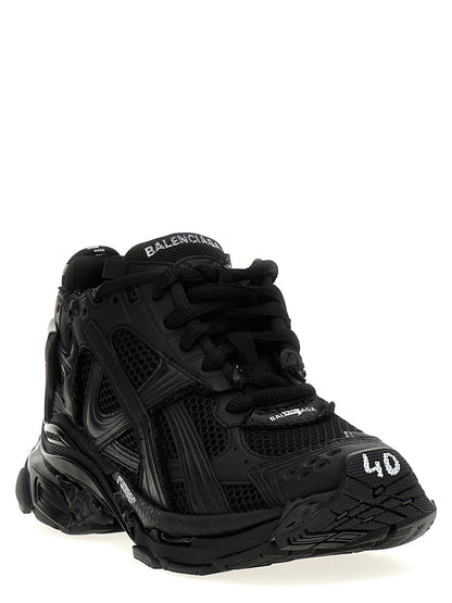 Balenciaga Runner Gradient Black Polyester Athletic Sneakers