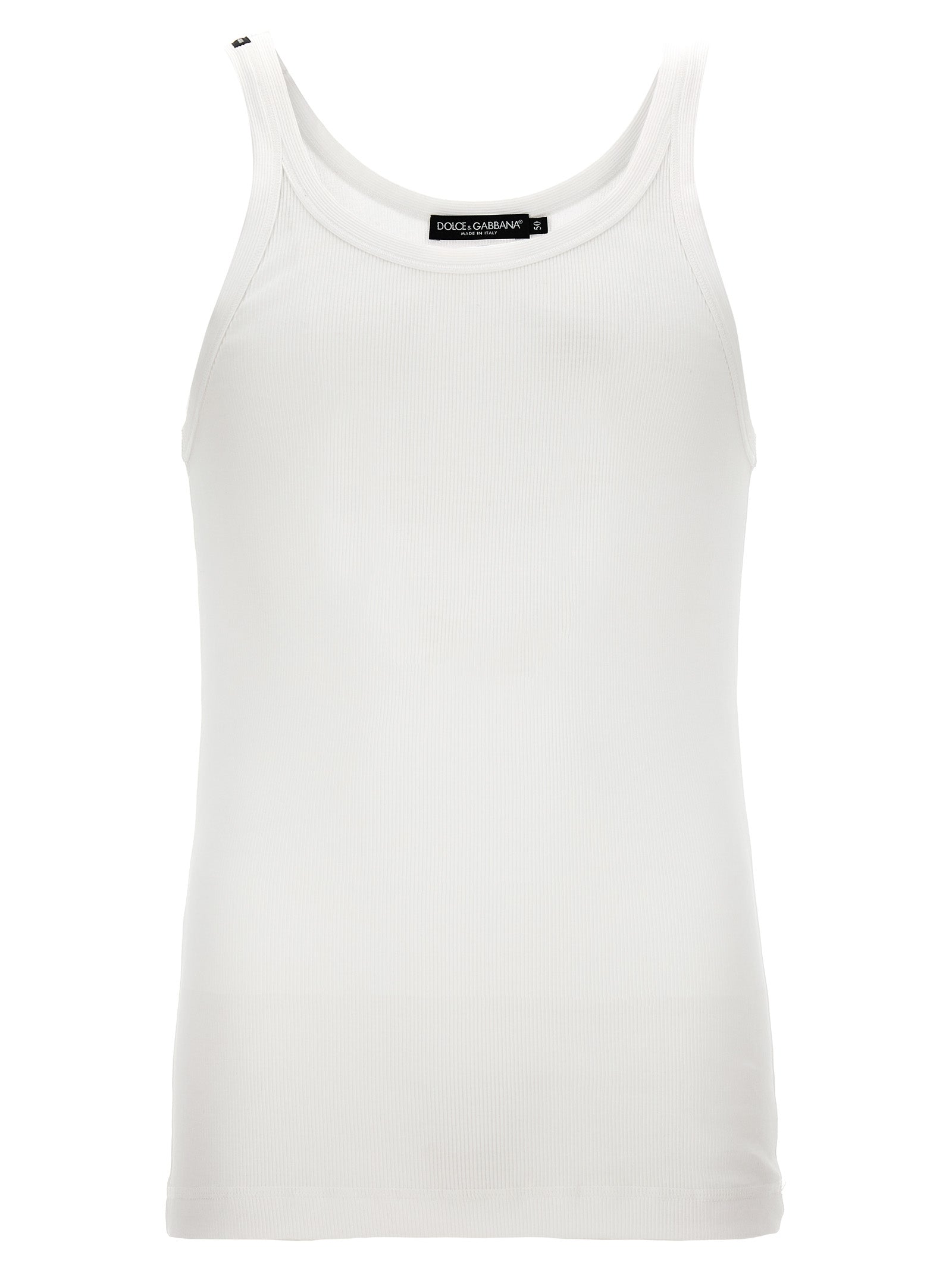 Dolce & Gabbana White Cotton Tank Top for Men - IT50 | L