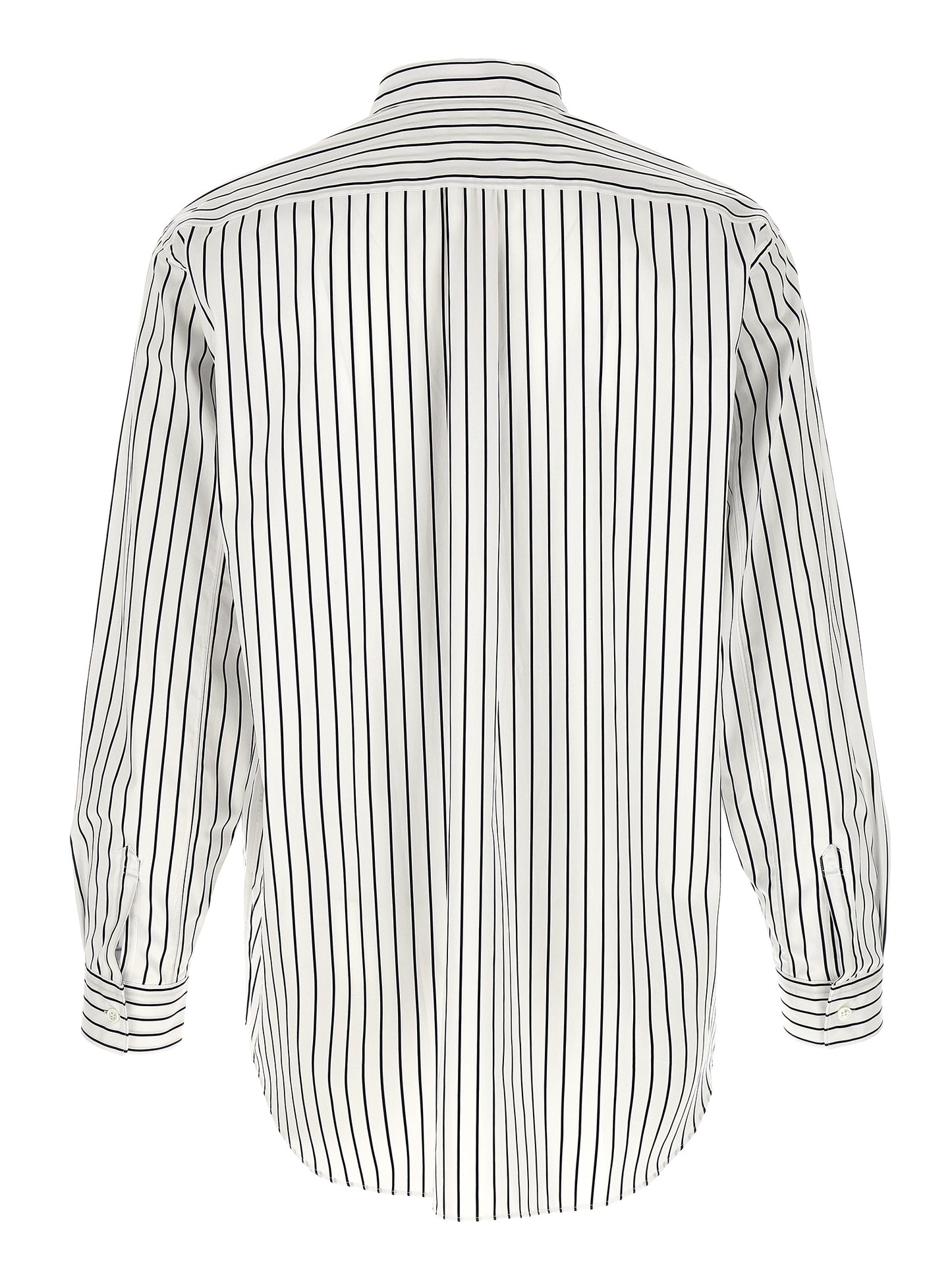 Comme des Garçons Bicolor Cotton Blouse in White/Black