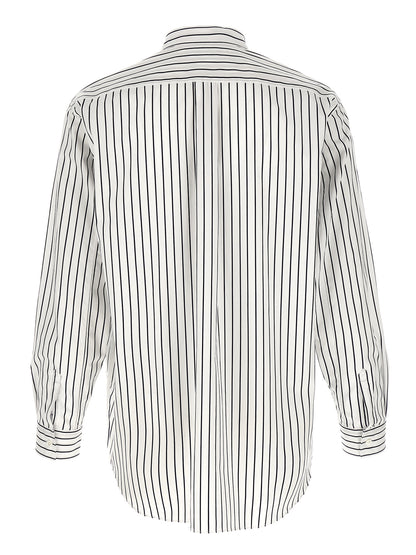 Comme des Garçons Bicolor Cotton Blouse in White/Black