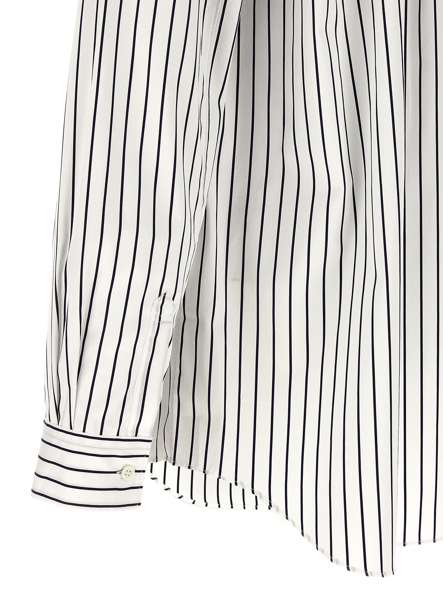 Comme des Garçons Bicolor Cotton Blouse in White/Black
