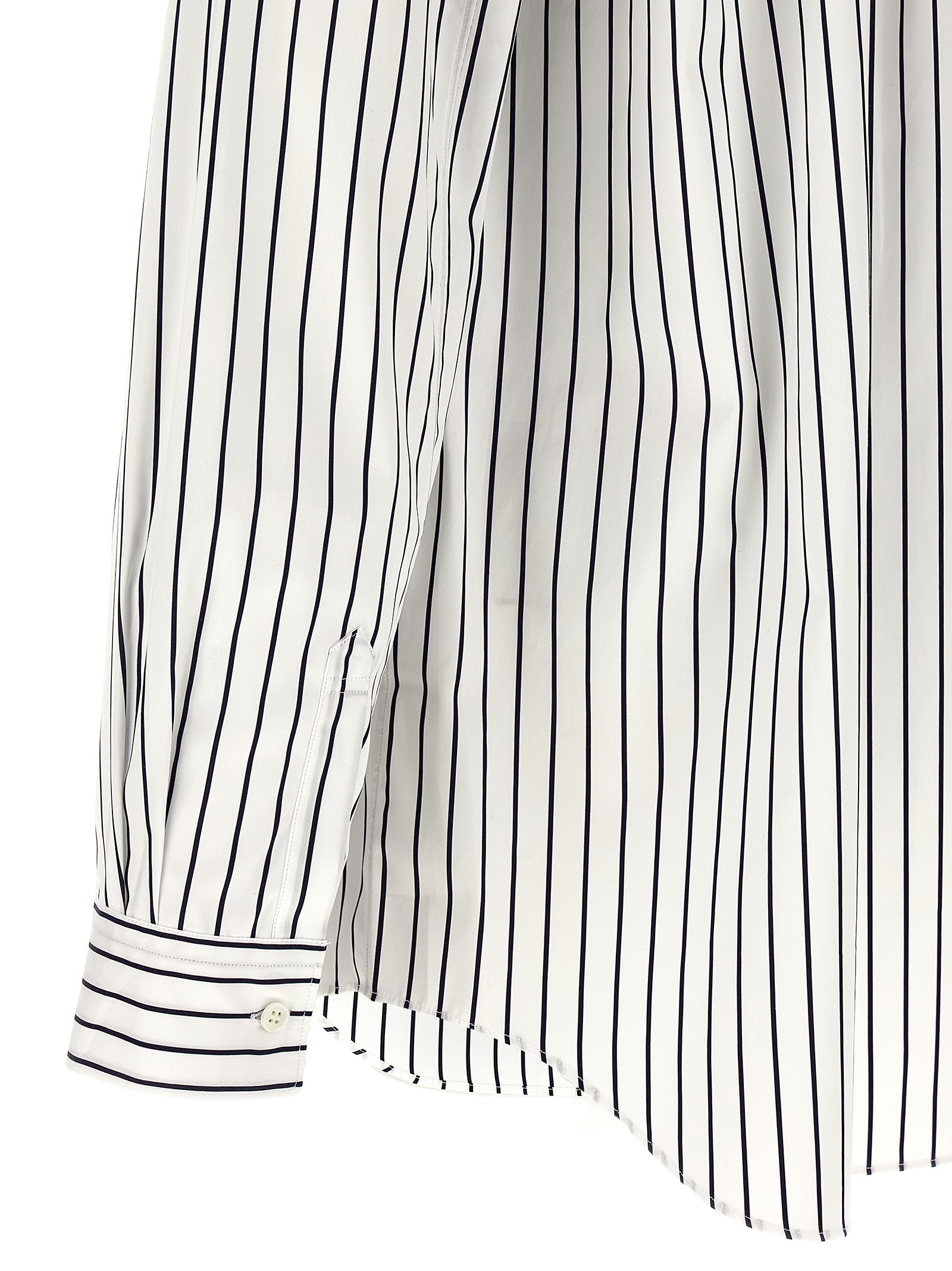 Comme des Garçons Bicolor Cotton Blouse in White/Black
