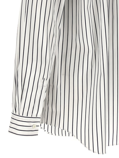 Comme des Garçons Bicolor Cotton Blouse in White/Black